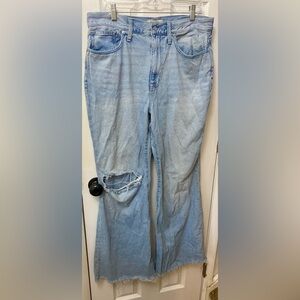 Madewell Baggy Flare Distressed Jeans, 31